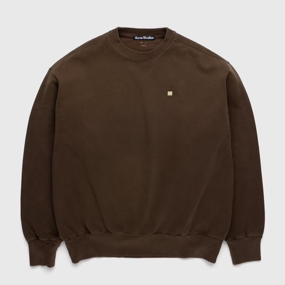 Acne Studios Coffee Brown Face Patch Sweatshirt - image 1